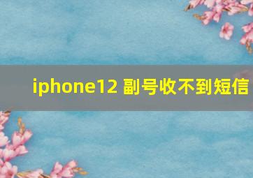 iphone12 副号收不到短信